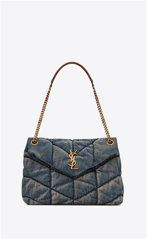 ysl suede dylan bag|YSL denim puffer bag.